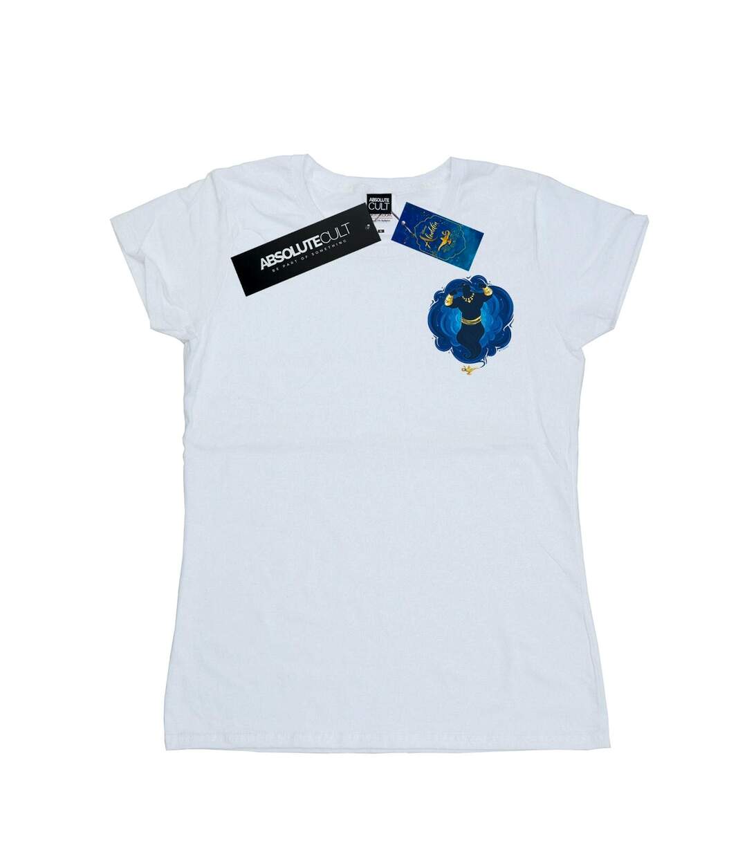 Disney Femmes/Les femmes Aladdin Movie Genie Breast Print Cotton T-Shirt (Blanc) - UTBI6430-1