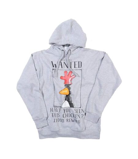 Unisex Adult Feathers Mcgraw Wanted Poster Hoodie Grey Wallace And Gromit