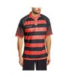 KooGa Mens Touchline Hooped Match Rugby Shirt (Black/Red)