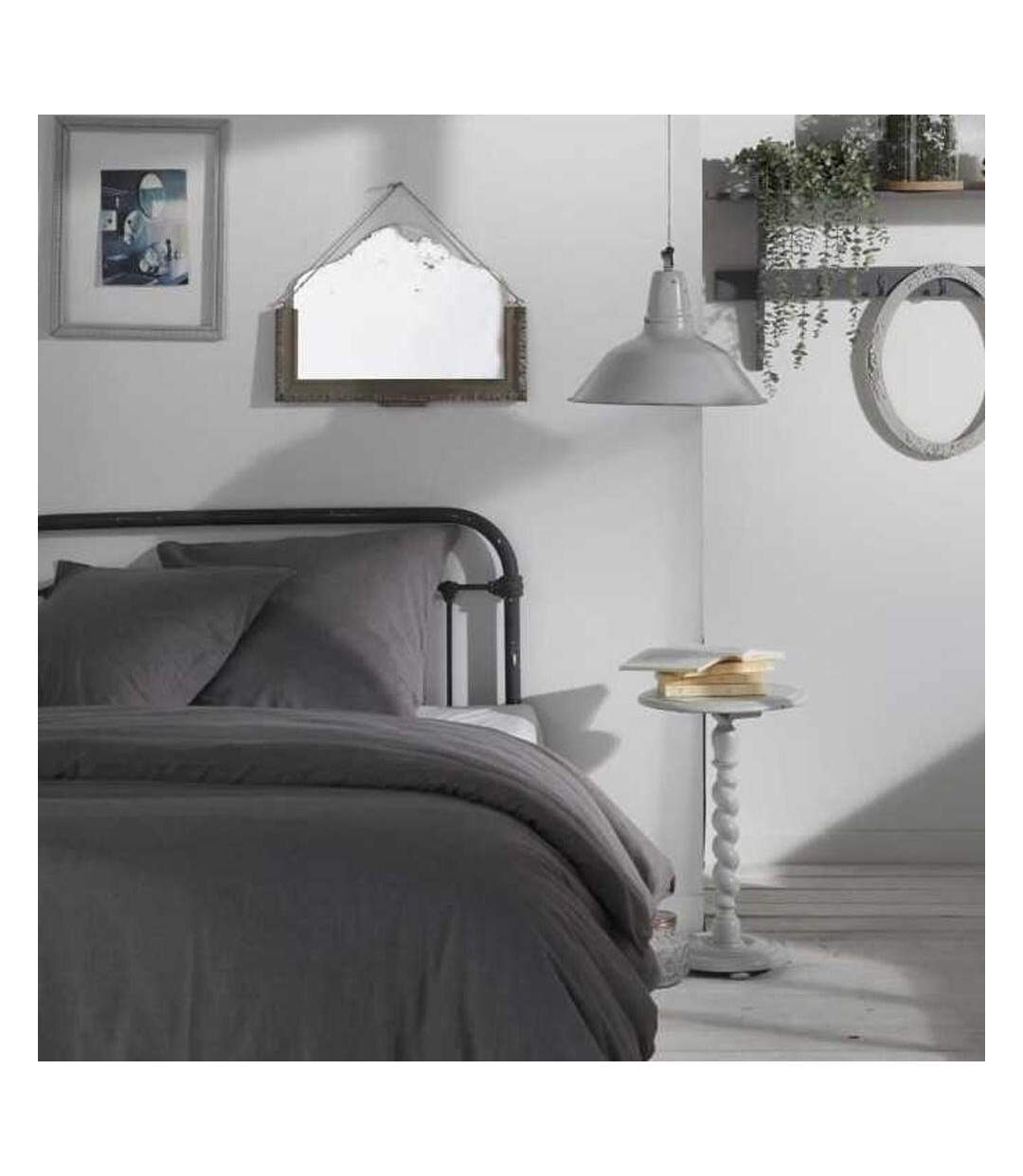 Housse de couette grise today chambray 260x240-1