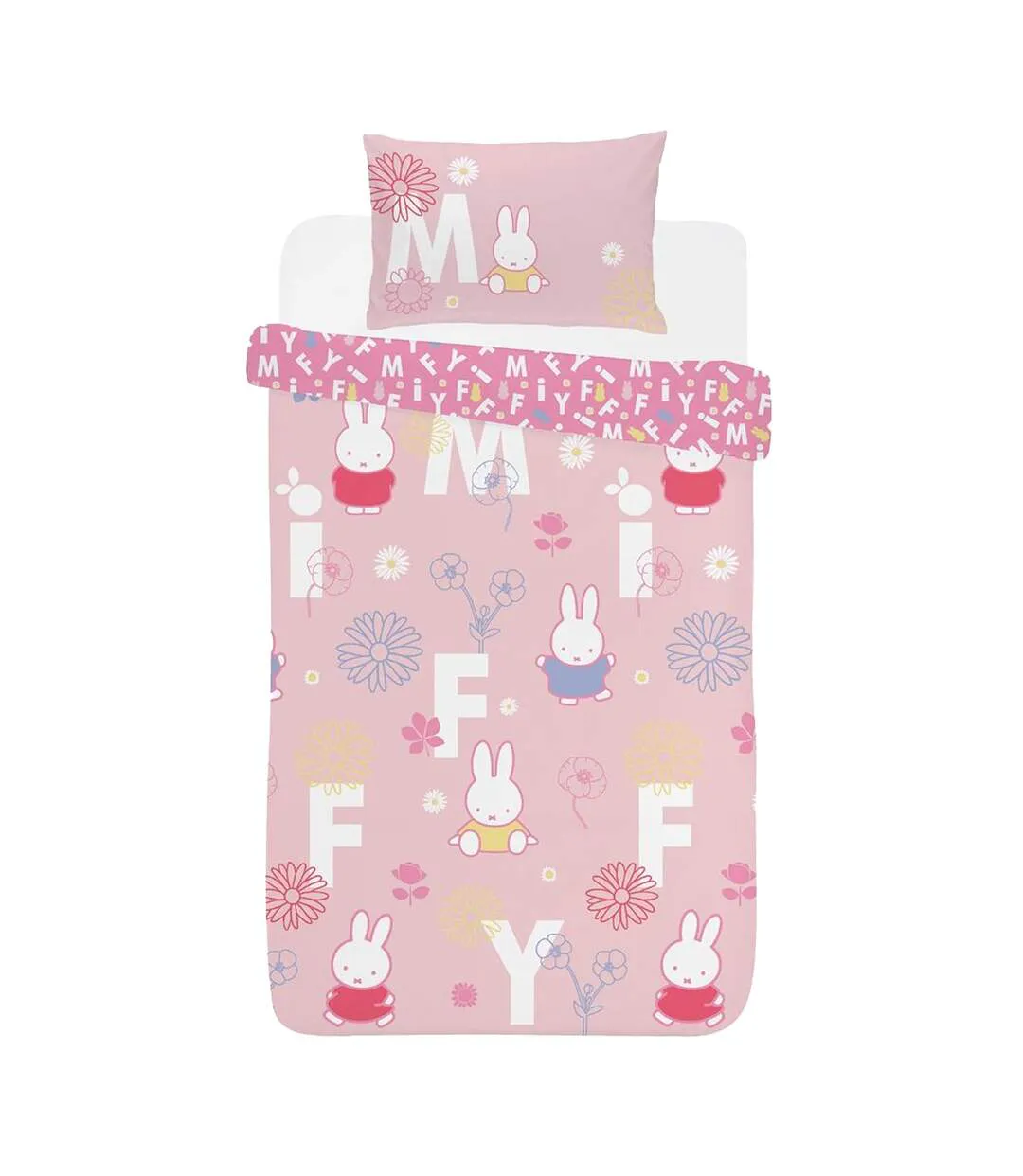 Floral Reversible Duvet Cover Set Multicoloured Miffy-2