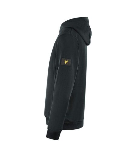 Womens/ladies Plain Pull Over Hoodie Black Lyle & Scott