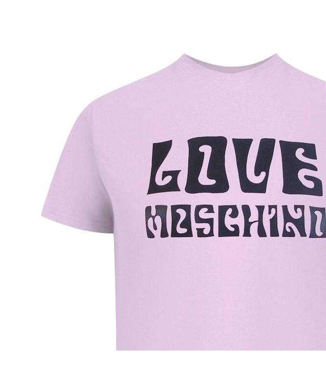 T-shirt Motif/style Logo Ondulé Femme Rose Love Moschino-3