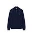Mens Quarter Zip Casual Jumper Navy Lacoste-1