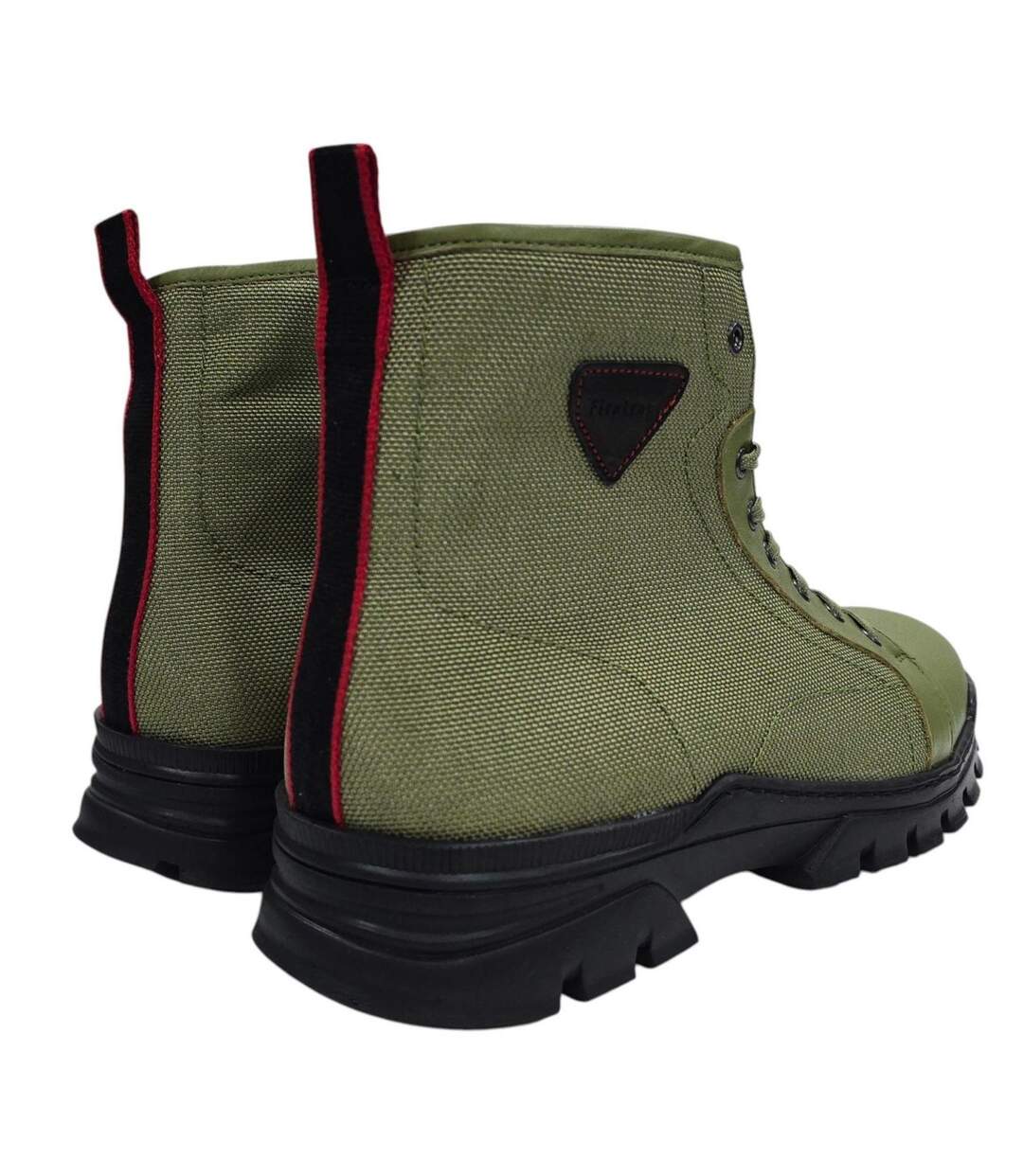 Mens Lucas Leather Combat Boots Light Green Firetrap-2