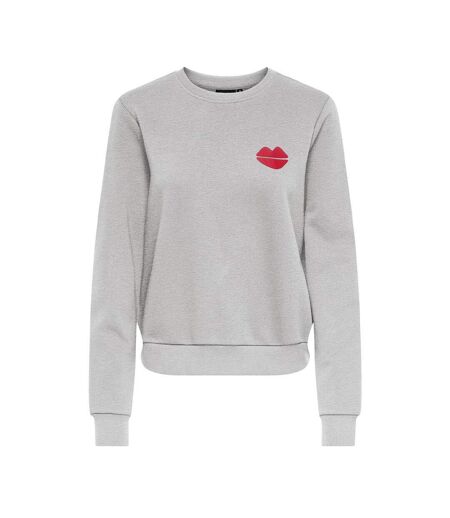 Sweat gris/rouge femme only rubi