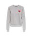 Sweat gris/rouge femme only rubi-1