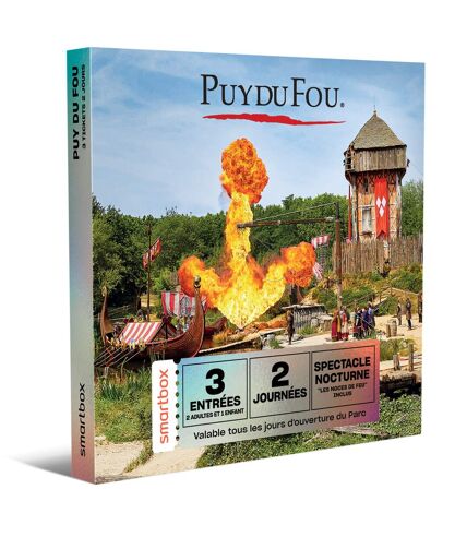 Deux journées en famille au Puy du Fou en 2025 pour 2 adultes et 1 enfant - SMARTBOX - Coffret Cadeau Multi-thèmes