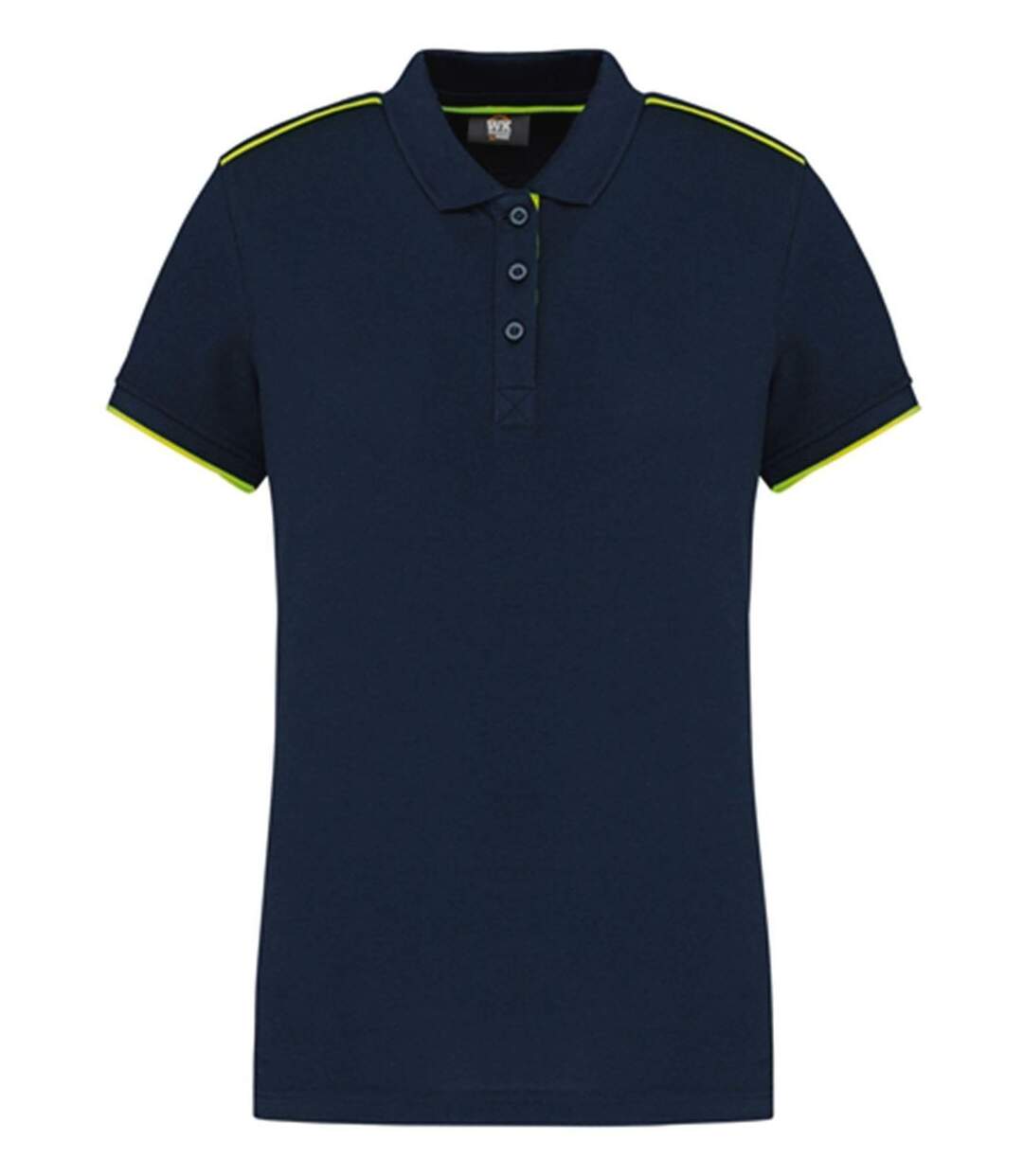 Polo professionnel DayToDay pour femme - WK271 - bleu marine et jaune fluo