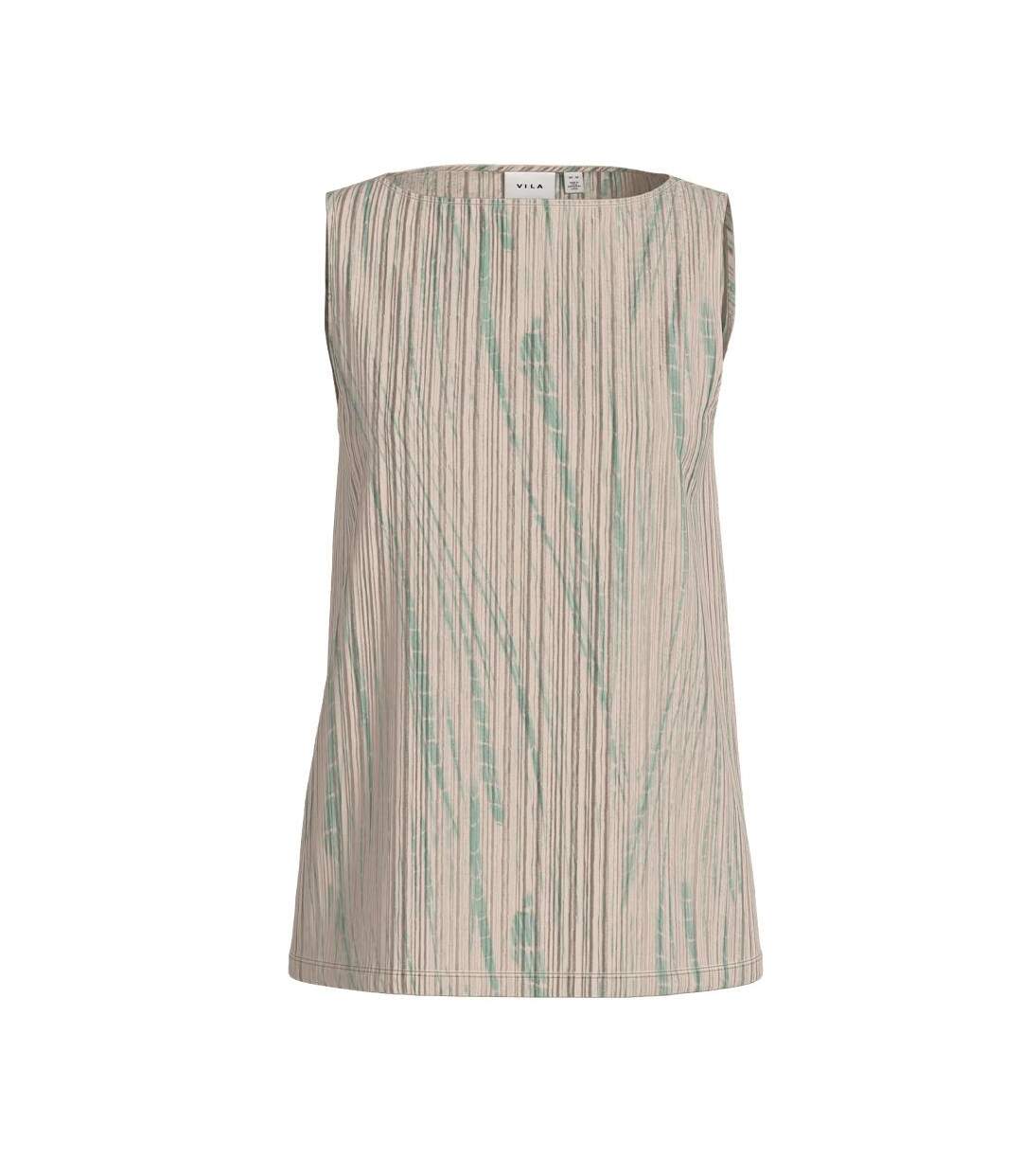 T-Shirt beige/vert femme vila vithua-1