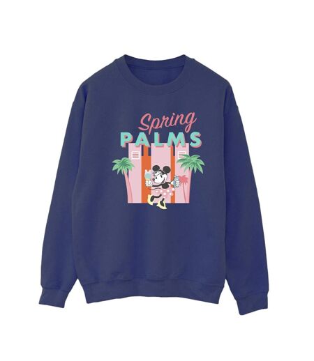 Disney Sweatshirt Femmes/Dames Minnie Mouse Spring Palms (Bleu marine) - UTBI28702