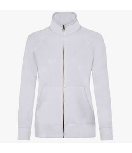 Fruit Of The Loom Ladies/Womens Lady-Fit Fleece Sweatshirt Jacket (White) - UTBC1371