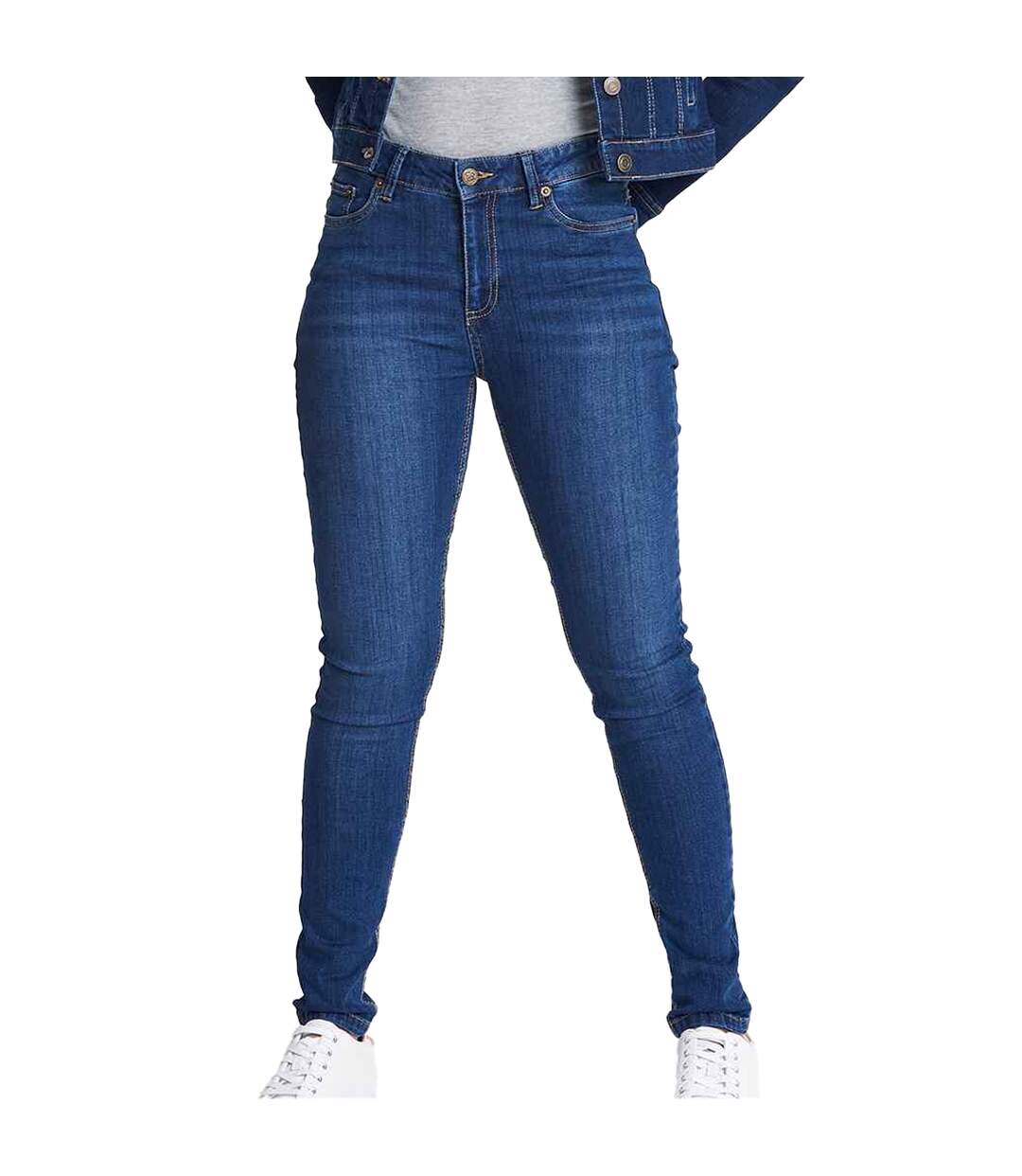 Jean Lara Femme Bleu Foncé Délavé So Denim-2