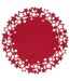 Lot de 6 sets de table de Noël rond motifs étoiles en feutrine Diam. 38 cm - Rouge