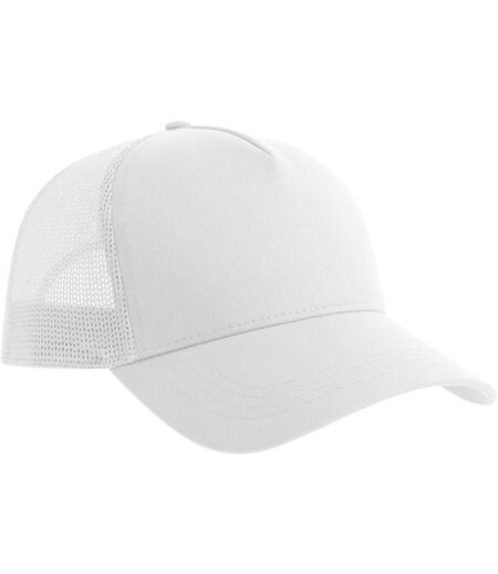 Rapper 5 Panel Cotton Sustainable Trucker Cap White Atlantis