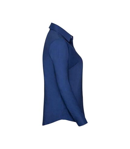 Womens/ladies oxford long-sleeved shirt bright royal blue Russell Collection