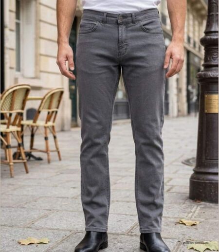 CHALLENGER M759 — Jean 5 poches extensible gris : le confort stretch urbain
