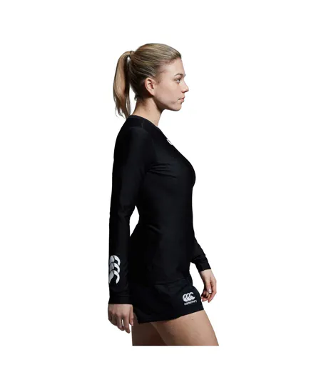 Womens/ladies Thermoreg Long-sleeved Top Black Canterbury