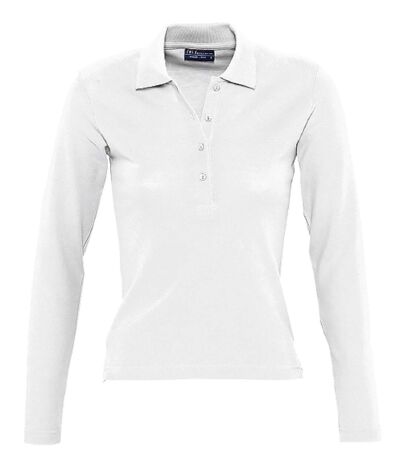 Polo manches longues - Femme - 11317 - blanc
