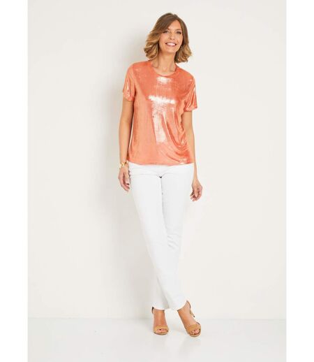 T-shirt irisé manches courtes col rond