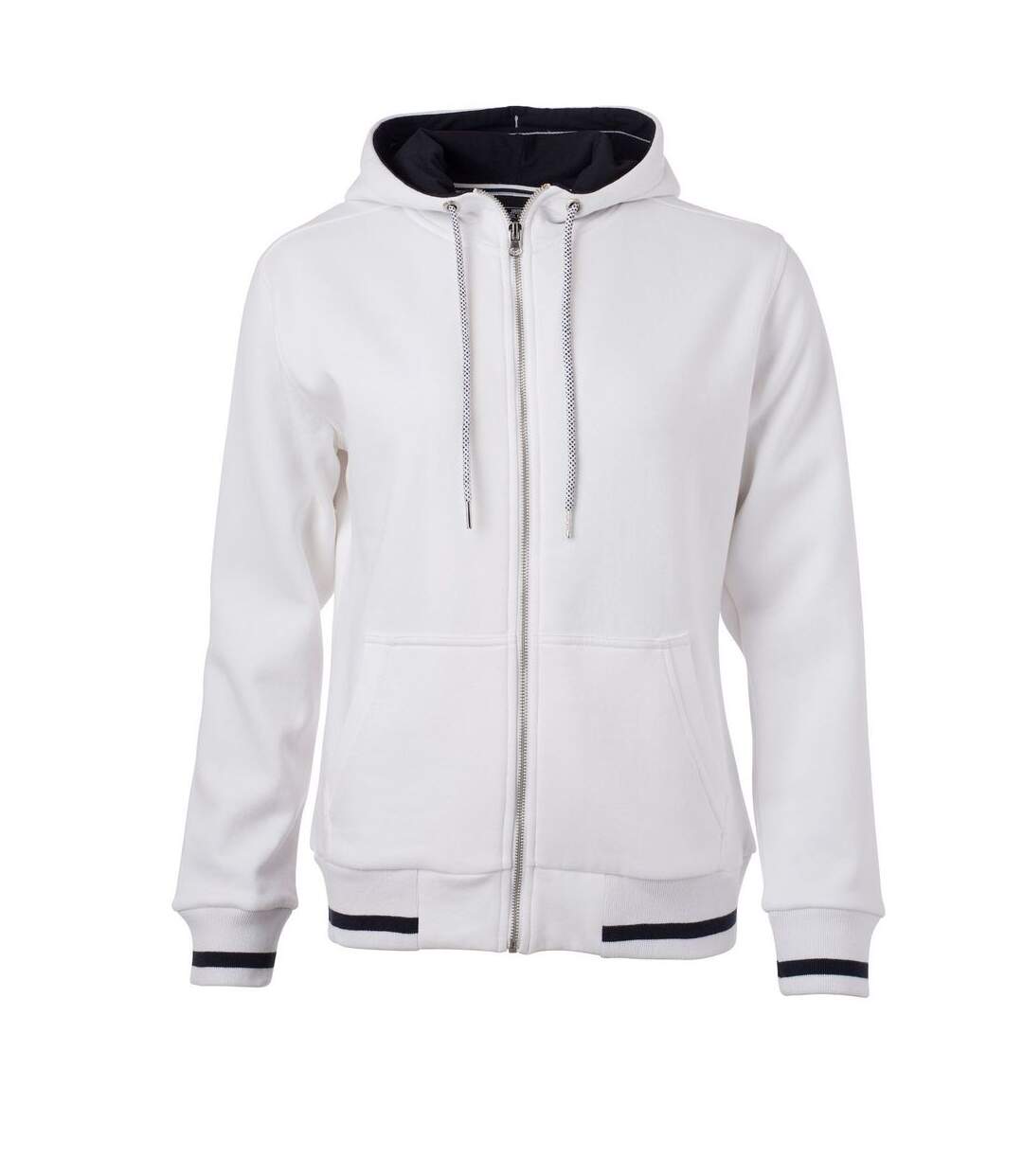 Veste sweat zippée à capuche - Femme - JN775 - blanc-1