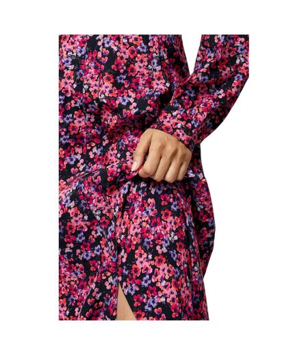 Womens/ladies A-line Midi Dress Black Pink French Connection