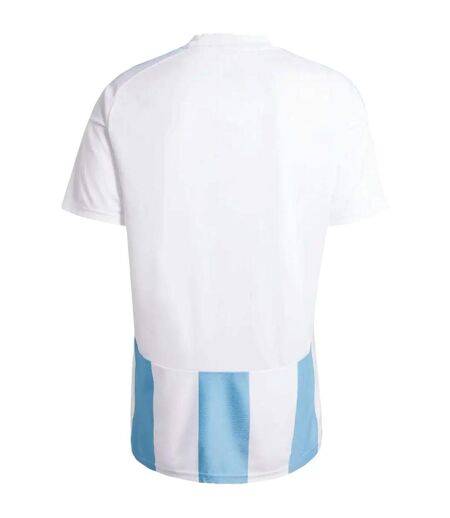 Maillot De Foot Style À Rayures Homme Blanc Bleu Clair Adidas