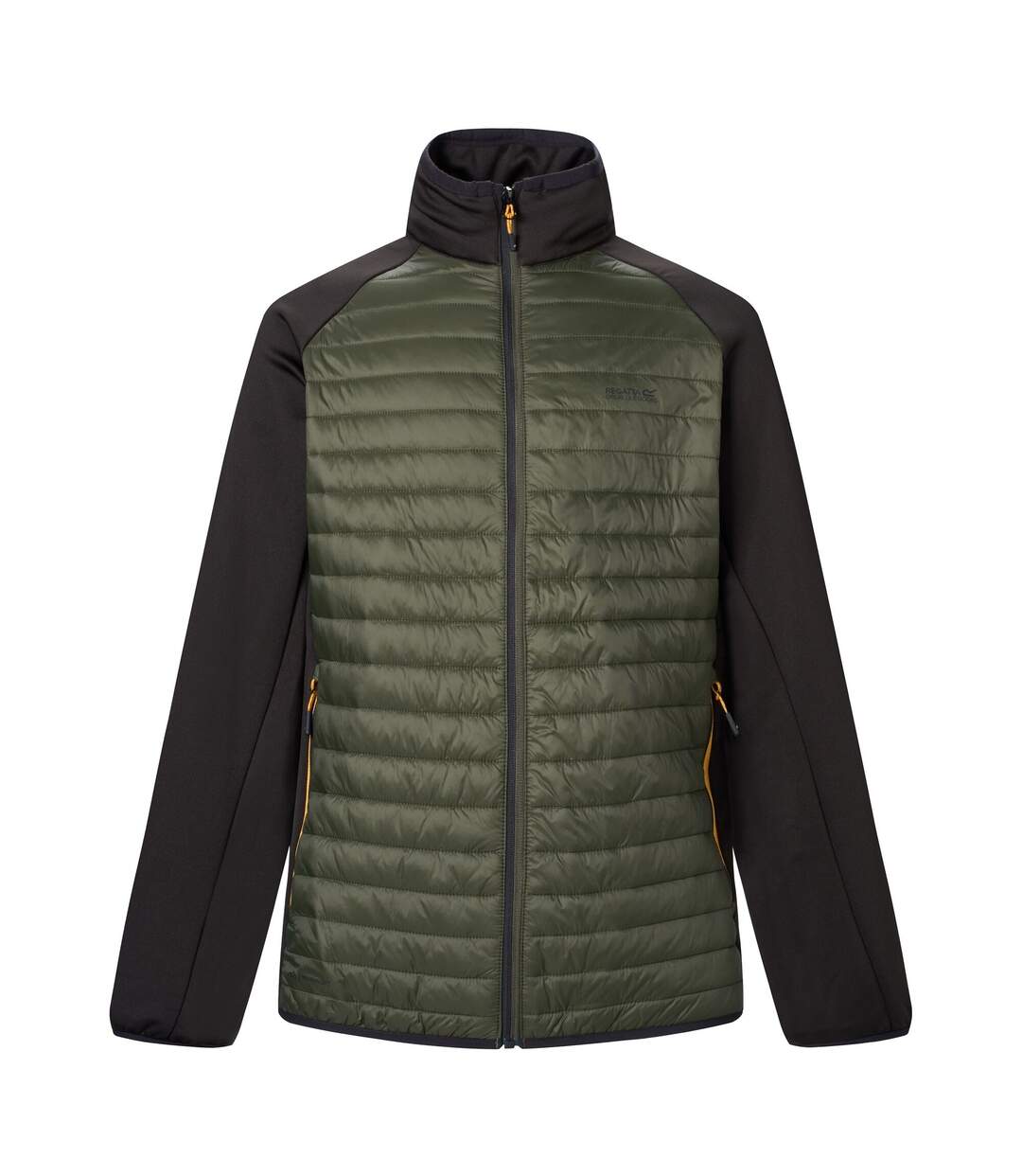 Veste Hybride À Col Montant Clumber Homme Kaki Foncé Noir Regatta-2
