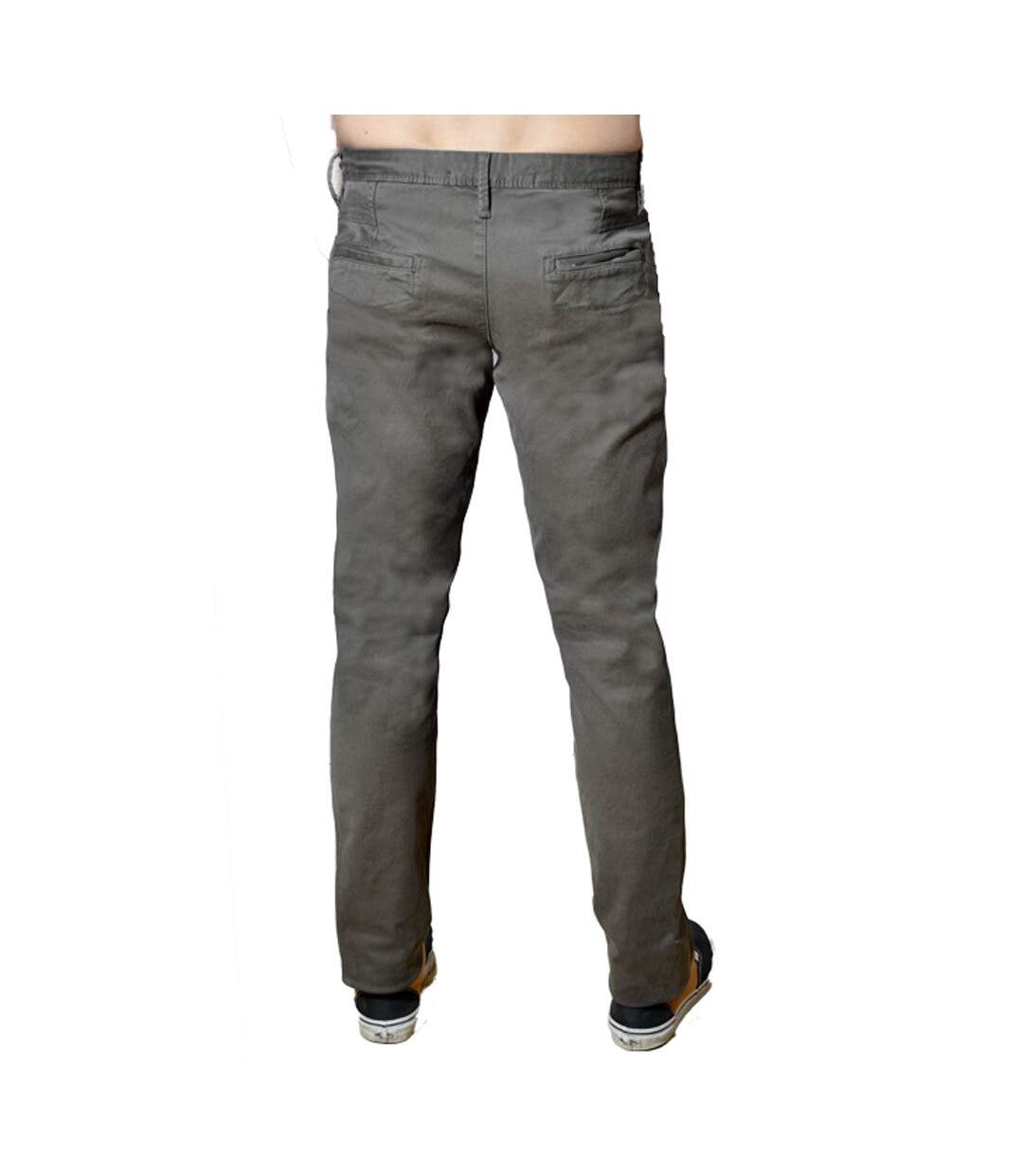 Pantalon homme fit aspect chino de couleur taupe-3