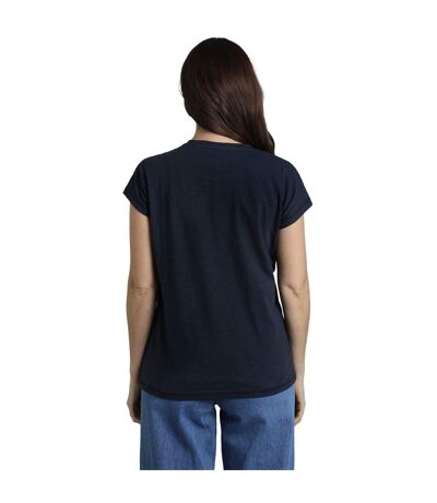 Womens/ladies Lead The Way Organic Cotton T-shirt Navy Weird Fish