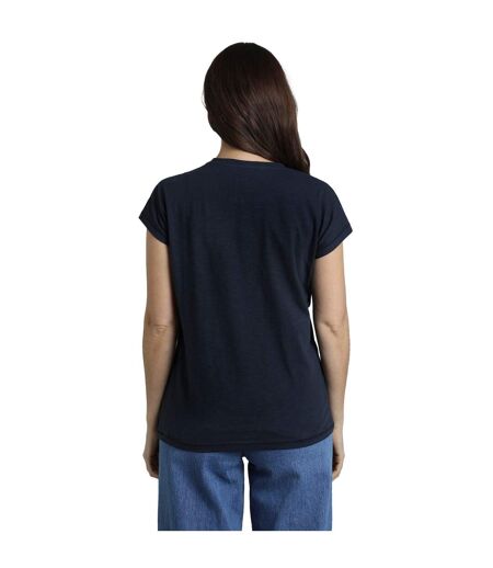 Womens/ladies lead the way organic cotton t-shirt navy Weird Fish