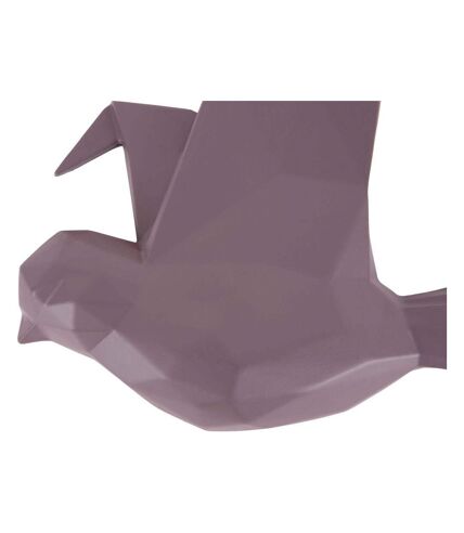 Oiseau fixation murale en résine violet mat origami Grand modèle