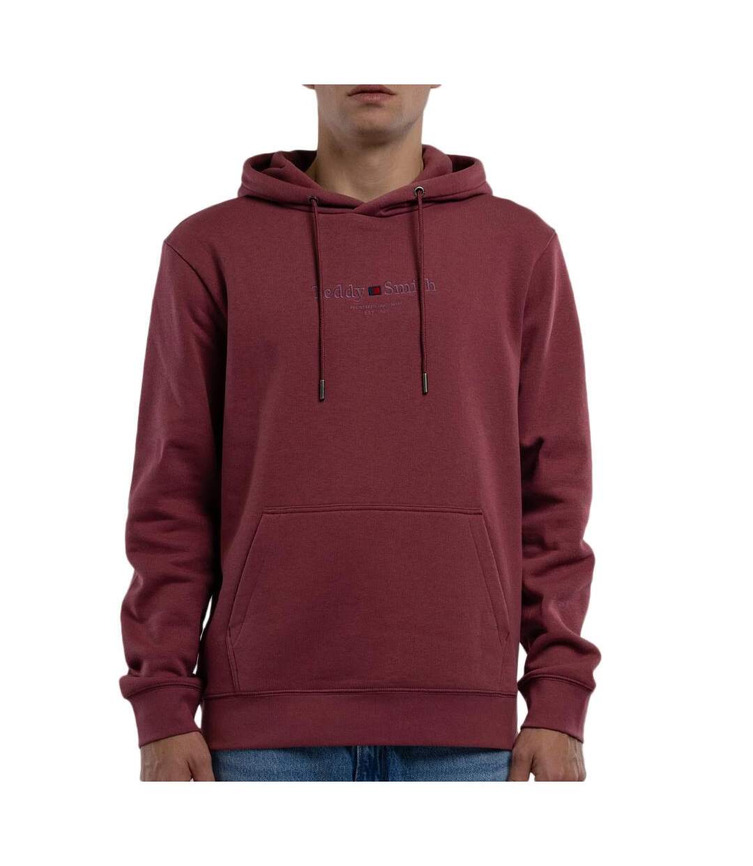 Sweat à capuche bordeaux homme teddy smith jim 10816997d-1
