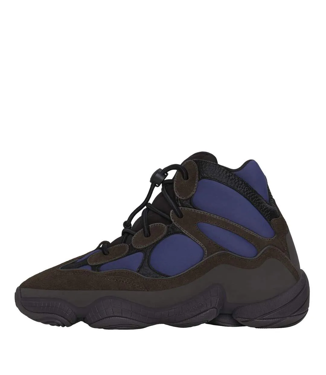 Mens 500 Leather High Top Trainers Blue Dark Brown Yeezy-2