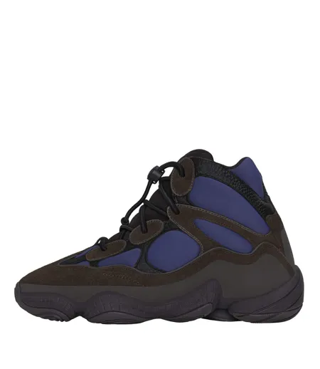 Mens 500 Leather High Top Trainers Blue Dark Brown Yeezy