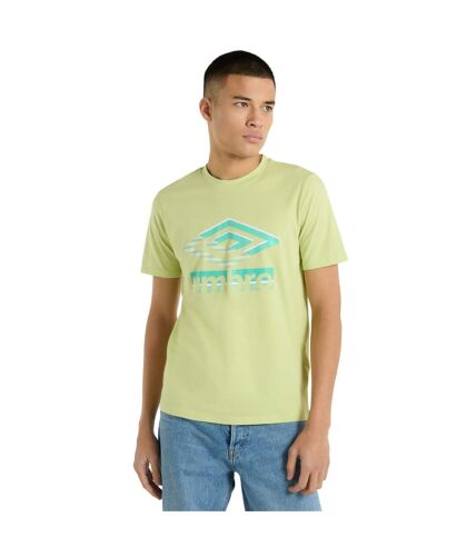 Mens glitch t-shirt shadow lime Umbro