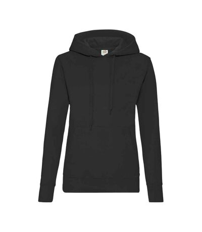 Classic lady fit hooded sweatshirt black Fruit of the Loom