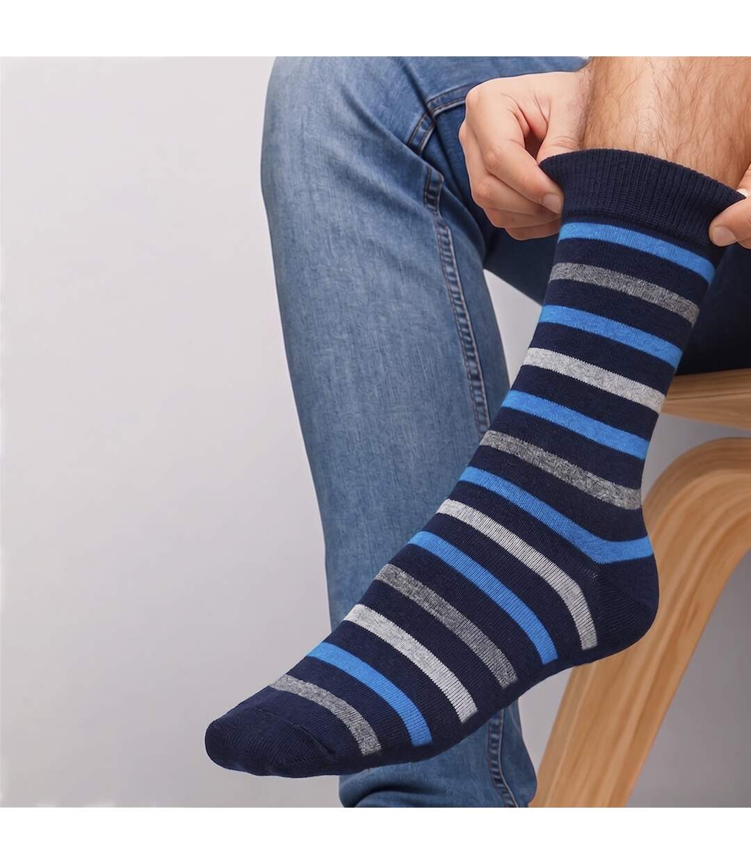 3 Paires Chaussettes Homme Bambou Respirantes-4