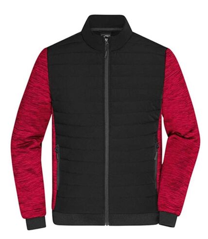 Veste de travail hybride - Homme - JN1866 - noir et rouge