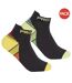 Pack of 2  Womens/ladies compression trainer liner socks  yellow/red/orange Pro-Tonic