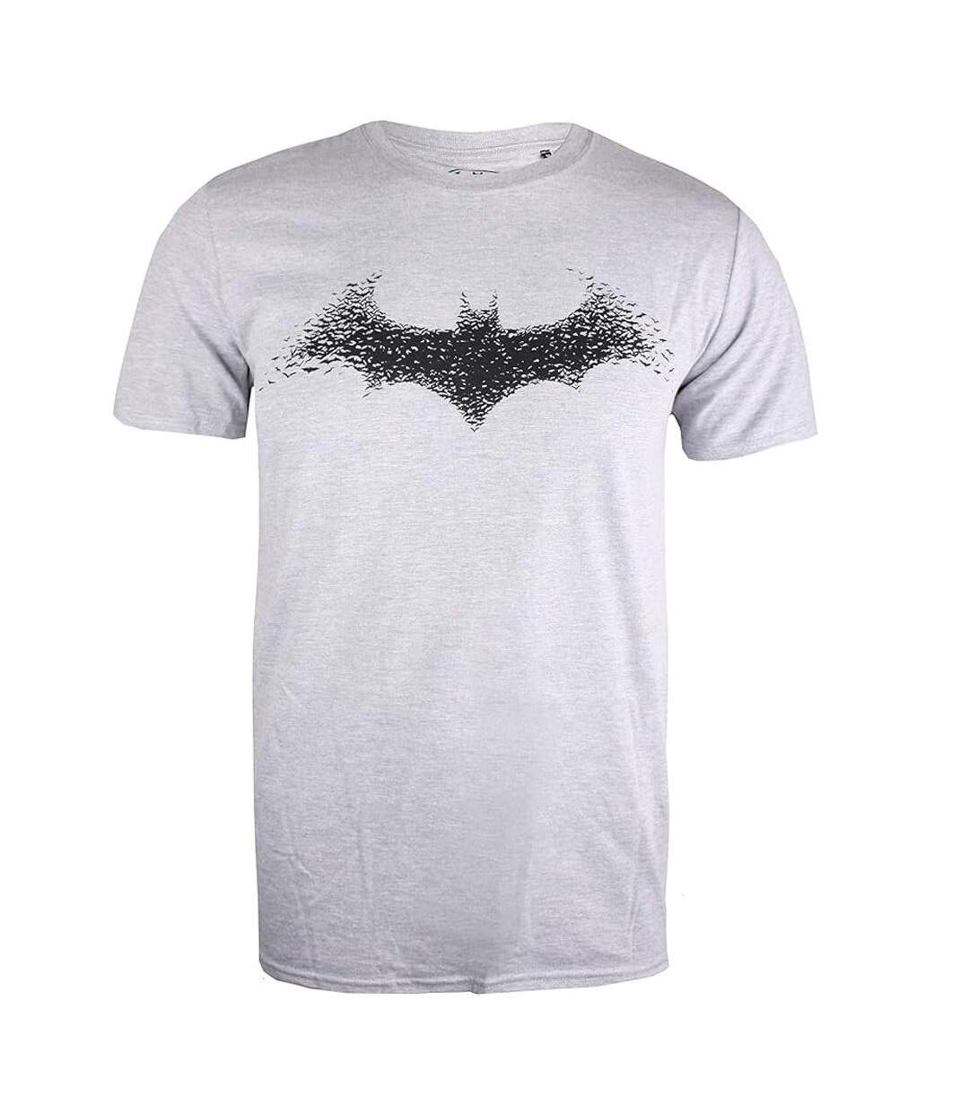 T-Shirt gris homme dc comics bat logo mens-2