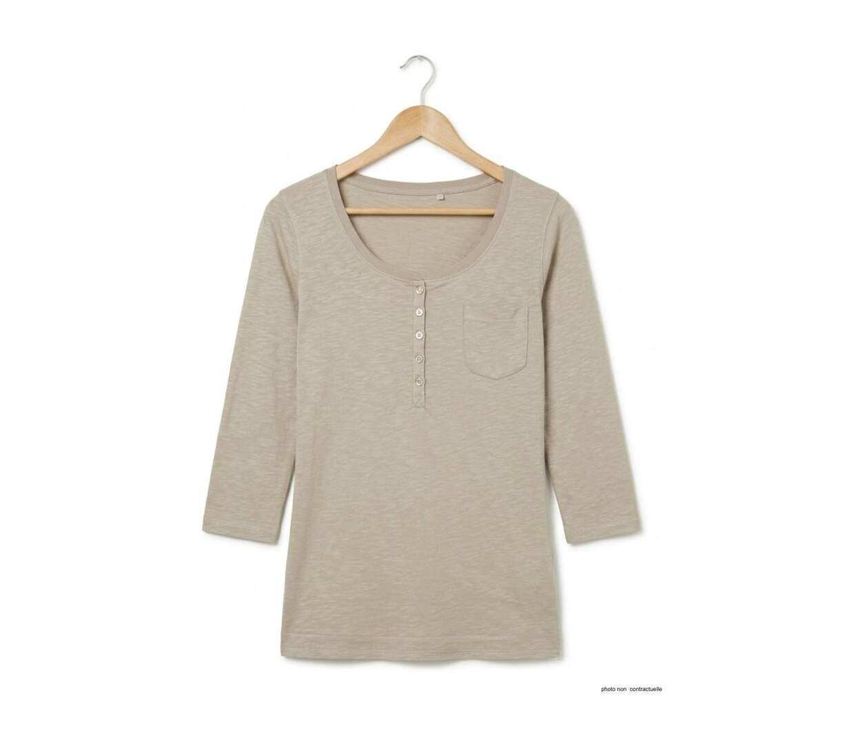MAYFLOWER DIMITRI2 - Tee-shirt manches 3/4 beige : authenticité et confort pur coton-2