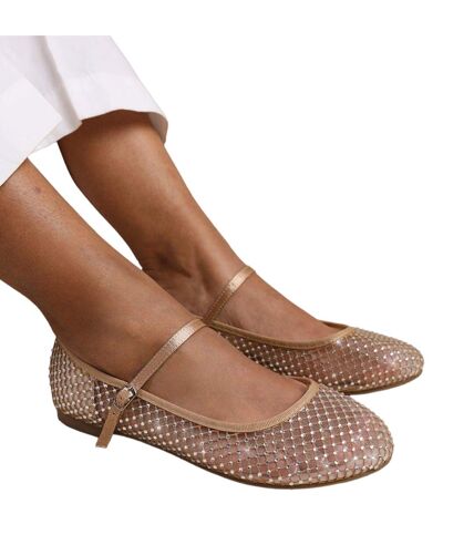 Womens/ladies tennessee diamante adjustable strap pumps nude Where´s That From