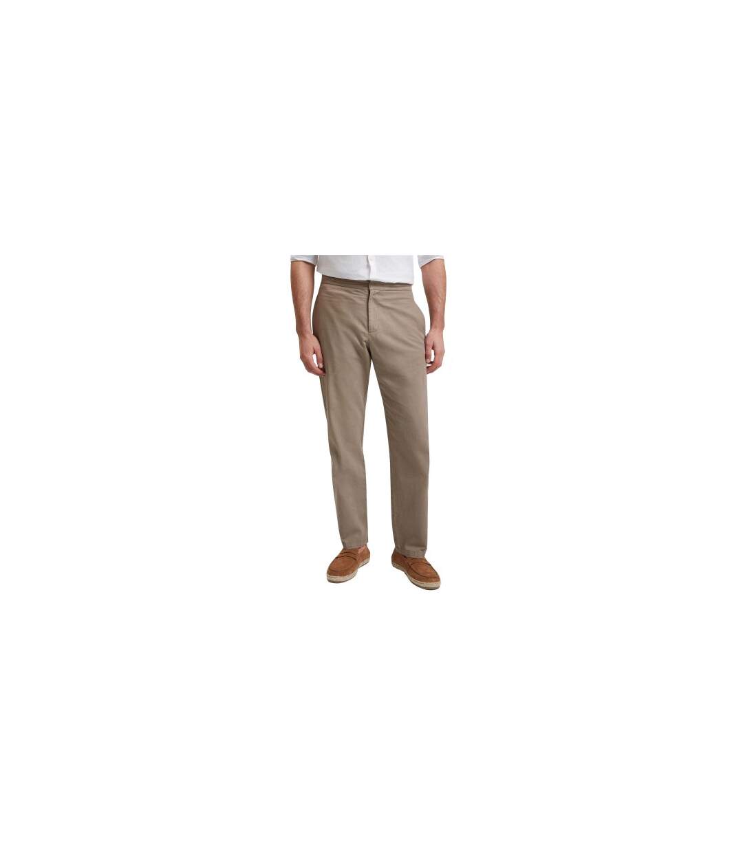 Mens Straight Leg Trousers Brown Ted Baker-1