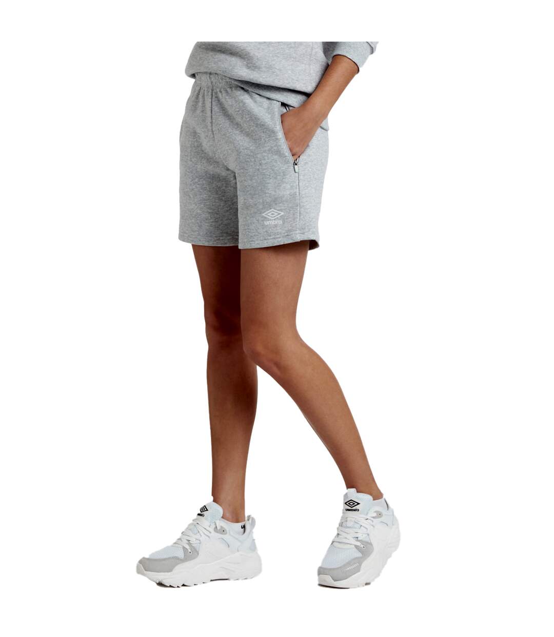 Womens/ladies club leisure shorts grey marl/white Umbro-1