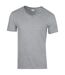 Gildan - T-shirt à manches courtes et col en V - Homme (Gris sport) - UTBC490
