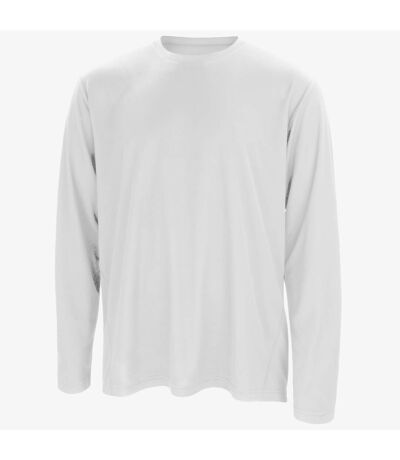 Spiro Mens Sports Quick-Dry Long Sleeve Performance T-Shirt (White)