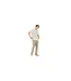 Polo Motif/style Rayé Homme Crème Gris Clair Vert Moyen Brave Soul-1