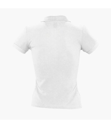 SOLS Womens/Ladies People Pique Short Sleeve Cotton Polo Shirt (White) - UTPC319