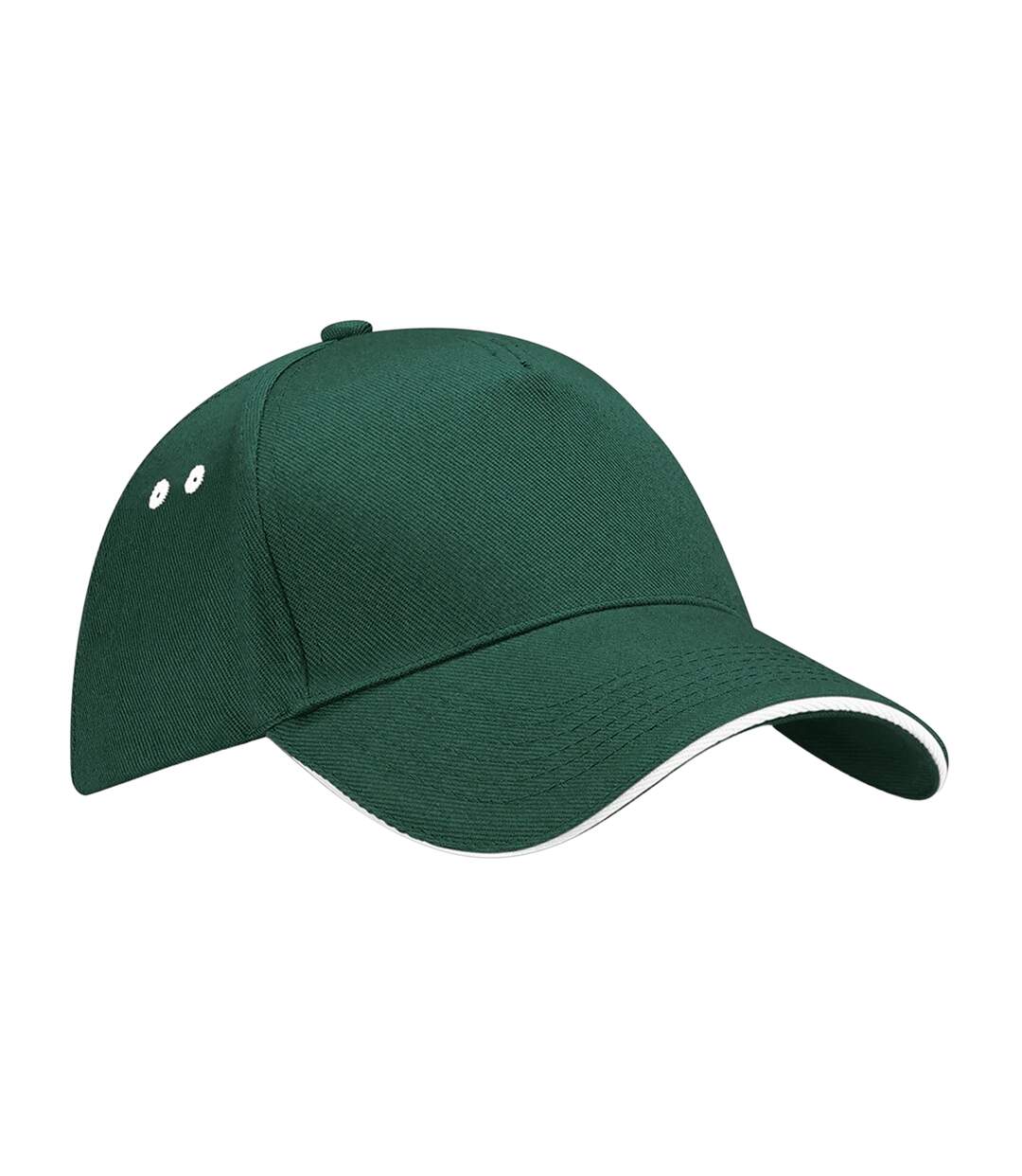 Casquette 100% Coton Adulte Unisexe Vert Bouteille Blanc Beechfield-1